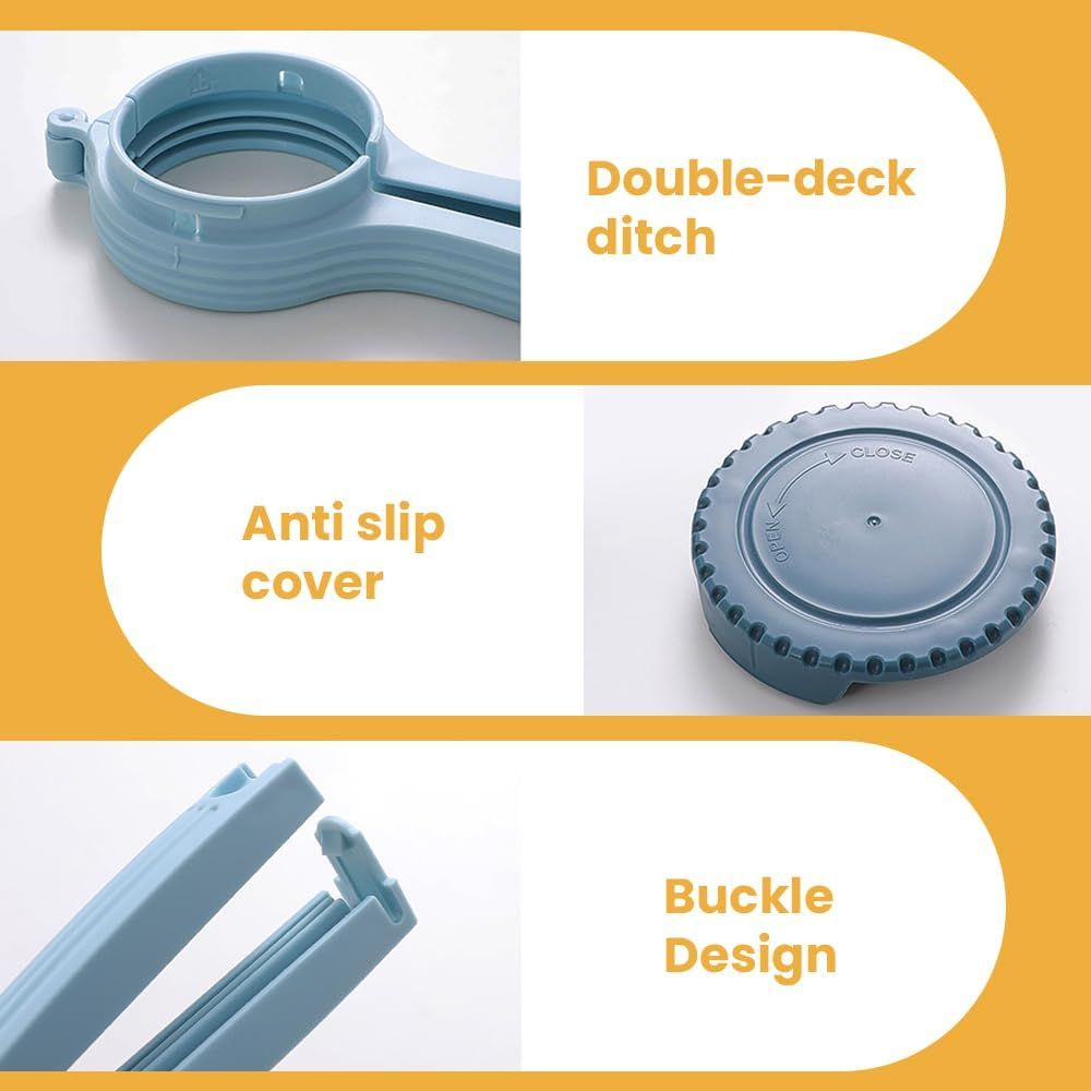 Bag Clip with Pour Spout, Food Bag Sealing Clip, Reusable Plastic Cap Sealer (4) V1258-DP02-F-815