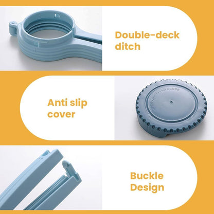 Bag Clip with Pour Spout, Food Bag Sealing Clip, Reusable Plastic Cap Sealer (4) V1258-DP02-F-815