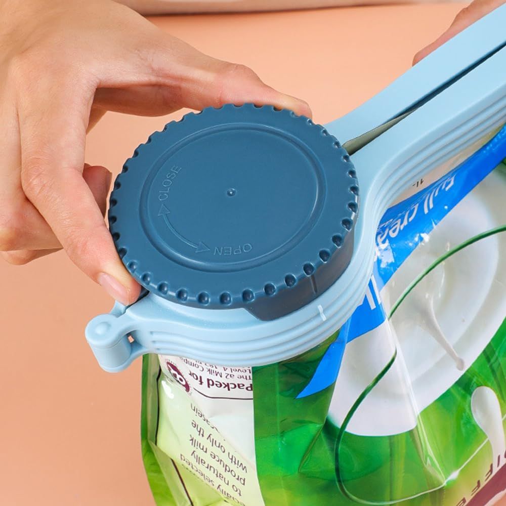 Bag Clip with Pour Spout, Food Bag Sealing Clip, Reusable Plastic Cap Sealer (4) V1258-DP02-F-815