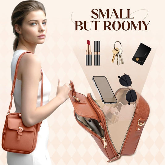 Vintage Large Capacity Messenger Bag, 2026 New Double Layer Large Capacity Messenger Bag Crossbody Leather V1258-DP02-F-820