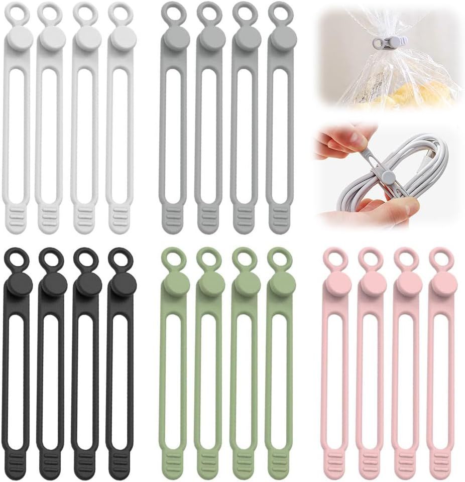 Data Cable Organizer, 2025 New Silicone Cable Ties Reusable Cable Management Organizer for Bundling and V1258-DP02-F-823