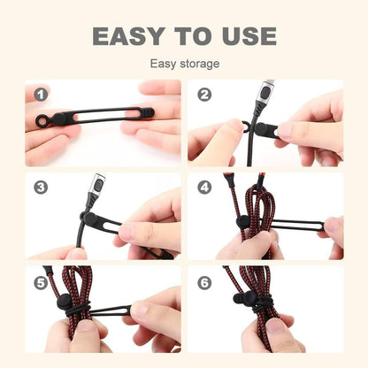 Data Cable Organizer, 2025 New Silicone Cable Ties Reusable Cable Management Organizer for Bundling and V1258-DP02-F-823
