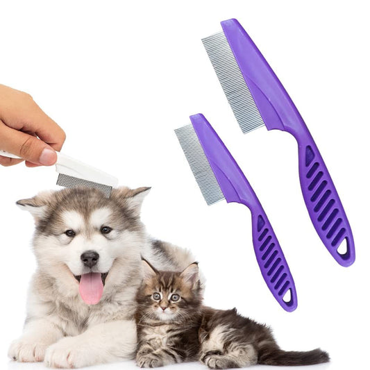 Pet Hair Comb, 2025 New Multifunctional Pet Grooming Brush Pet Hair Comb Tear Stain Removal, Fine-Tooth V1258-DP02-F-824