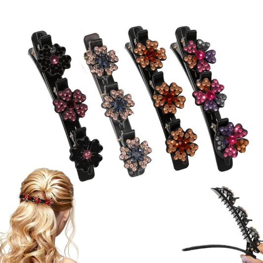 4 Pcs Sparkling Crystal Stone Braided Hair Clips for Women and Girls, 2026 New Hair Braid Clips Easily V1258-DP02-F-838
