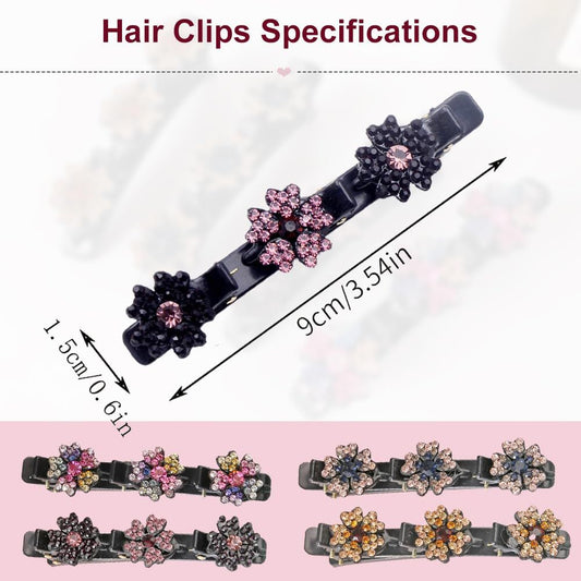 4 Pcs Sparkling Crystal Stone Braided Hair Clips for Women and Girls, 2026 New Hair Braid Clips Easily V1258-DP02-F-838