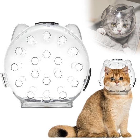 Cat Grooming Mask with Anti-Bite, 2025 New Cat Muzzle for Grooming Mouth Cover Breathable Hood, Transparent V1258-DP02-F-840