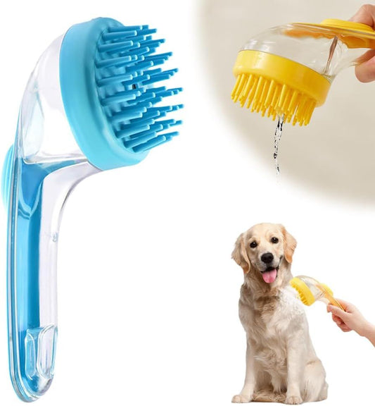 Pet Bath Brush with Shampoo Dispenser, 2025 New Dog Bath Brush Soft Silicone Bristle for Bathing Pets V1258-DP02-F-842