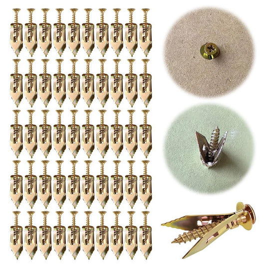 Self-Drilling Anchors Screws, 2024 New Zinc Plated Steel Self-Drilling Anchors Drilling Drywall Anchors with V1258-DP02-F-843