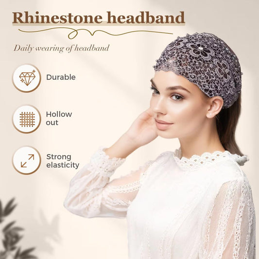 2025 New Elegant Floral Beaded Headbands for Women, Wide Lace Hair Bandanas, Boho Hair Accessories (5PCS, one V1258-DP02-F-852