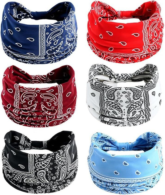 Non Slip Wide Headbands for Women, Yoga Headband, Soft Moisture Wicking Stretchy Fashion Hair Bands for V1258-DP02-F-853