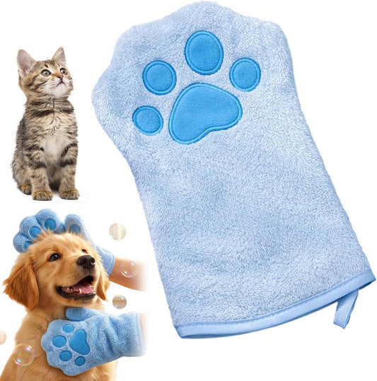Paw Bathing Towel for Cats Puppy, Machine-Washable Reusable Pet Grooming Towel - Soft, Absorbent Quick-Dry V1258-DP02-F-858