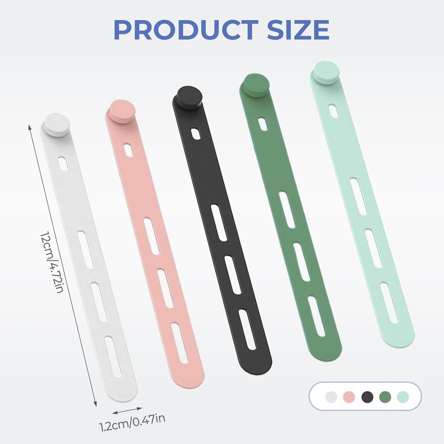 10 Pack Reusable Silicone Cable Ties - Adjustable Cord Organizer for Earphone, Phone Charger, Computer Cords V1258-DP02-F-859