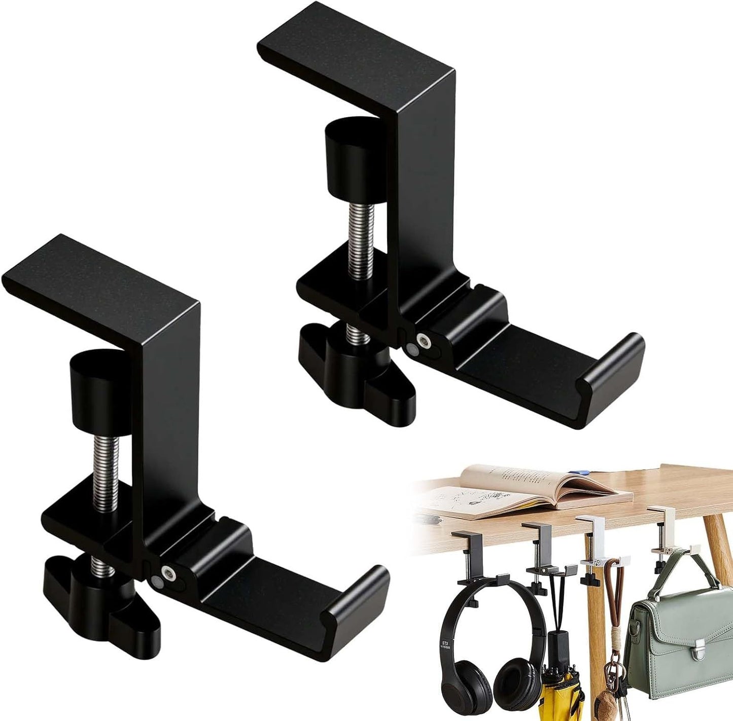 Headphone Stand, Purse Hook for Table, Foldable Space-Saving Headphone Bag Holder, Multifunctional Desk Hooks V1258-DP02-F-860