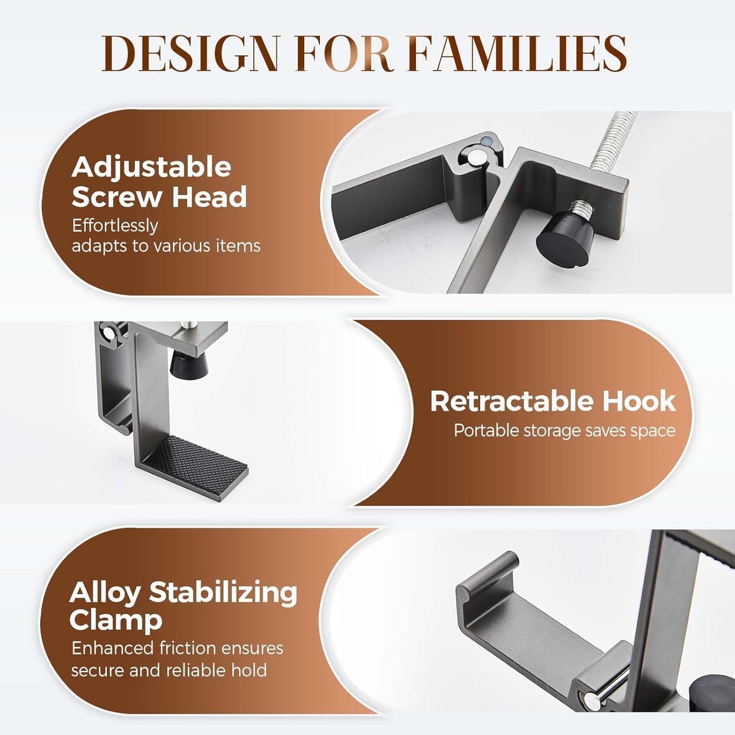 Headphone Stand, Purse Hook for Table, Foldable Space-Saving Headphone Bag Holder, Multifunctional Desk Hooks V1258-DP02-F-860