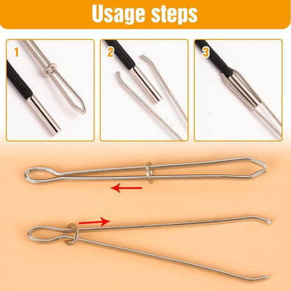 DIY Rope Threader Clip, Metal Easy Pull Drawstring Threader Tool with Tweezer Sewing Tool for Drawstring V1258-DP02-F-866