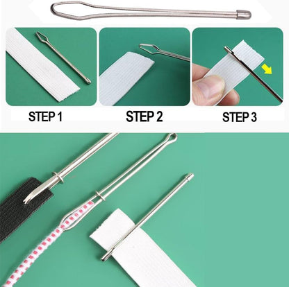 DIY Rope Threader Clip, Metal Easy Pull Drawstring Threader Tool with Tweezer Sewing Tool for Drawstring V1258-DP02-F-866