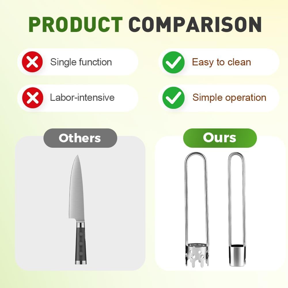 Apple Corer Tool, 2PCS Stainless Steel Fruit & Vegetable Corers for Red Bell Peppers, Apples, Pears - Easy V1258-DP02-F-867