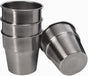 Camping Cups - Stainless Steel, 4 Pack, Unbreakable Metal Cups for Drinking, Stackable for Easy Storage - V1258-DP02-F-90