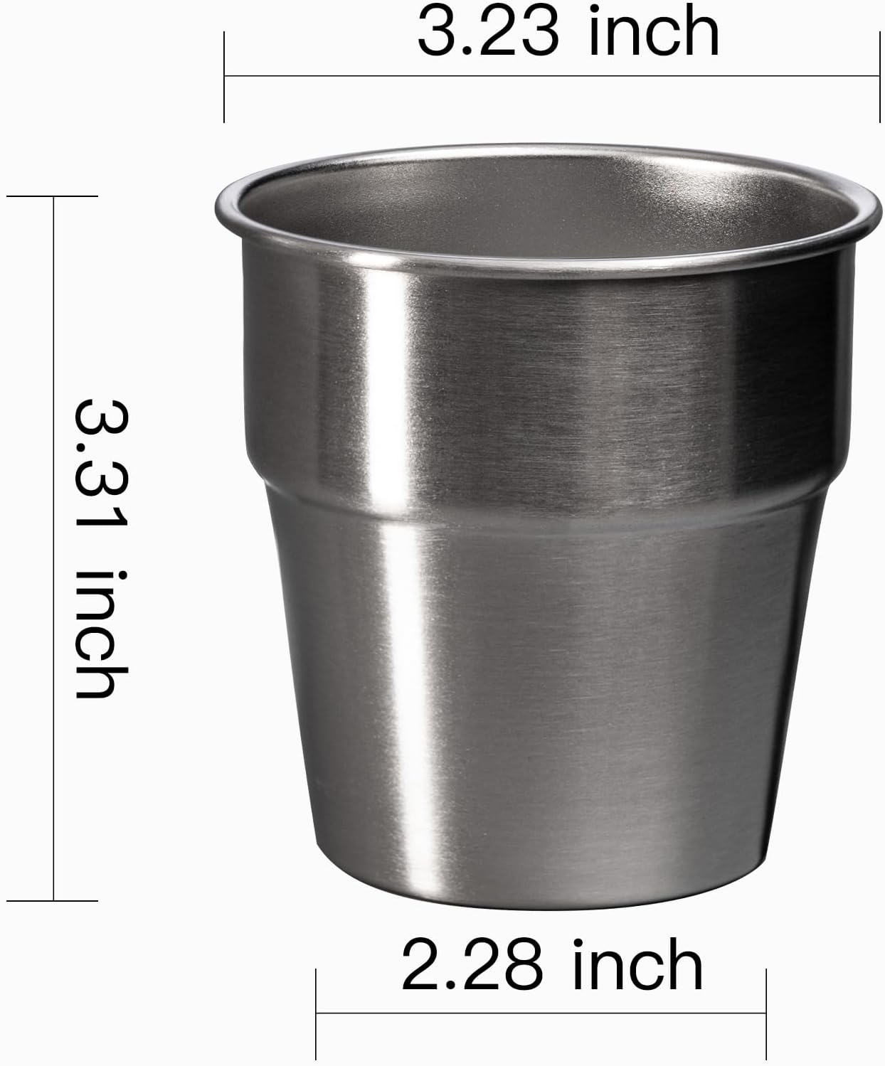 Camping Cups - Stainless Steel, 4 Pack, Unbreakable Metal Cups for Drinking, Stackable for Easy Storage - V1258-DP02-F-90