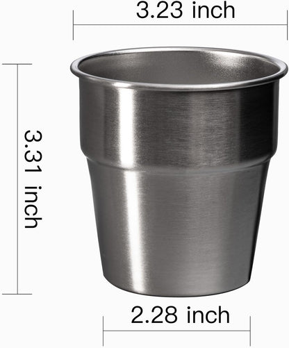 Camping Cups - Stainless Steel, 4 Pack, Unbreakable Metal Cups for Drinking, Stackable for Easy Storage - V1258-DP02-F-90