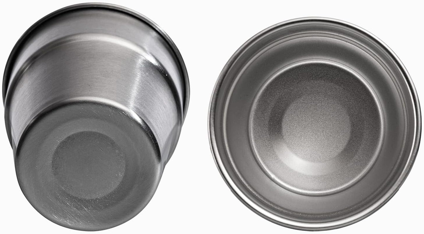 Camping Cups - Stainless Steel, 4 Pack, Unbreakable Metal Cups for Drinking, Stackable for Easy Storage - V1258-DP02-F-90