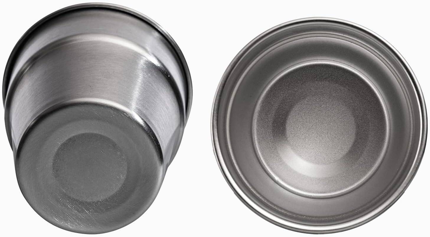 Camping Cups - Stainless Steel, 4 Pack, Unbreakable Metal Cups for Drinking, Stackable for Easy Storage - V1258-DP02-F-90