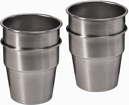 Camping Cups - Stainless Steel, 4 Pack, Unbreakable Metal Cups for Drinking, Stackable for Easy Storage - V1258-DP02-F-90