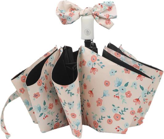 French Style Floral Foldable UV Protection Umbrella for Women, Automatic Open Close Sun & Rain Portable Mini V1258-DP02-F-900