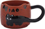 13 Oz Embossed Ceramic Cute Cat Coffee Mug Tea Mug, Creative Couple Family Cup with Handle for Home Office V1258-DP02-F-901
