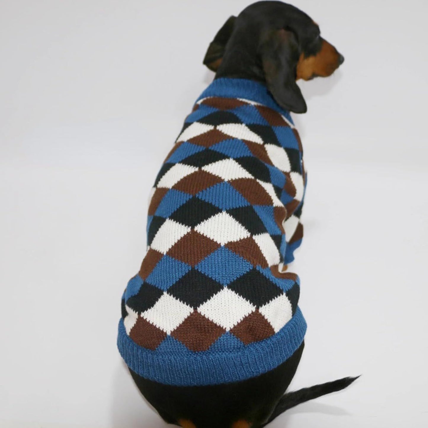 Small Medium Size Dog Cat Winter Sweater, Warm Thick Argyle Pattern Knitted Pullover Clothing for Pet (Small) V1258-DP02-F-906