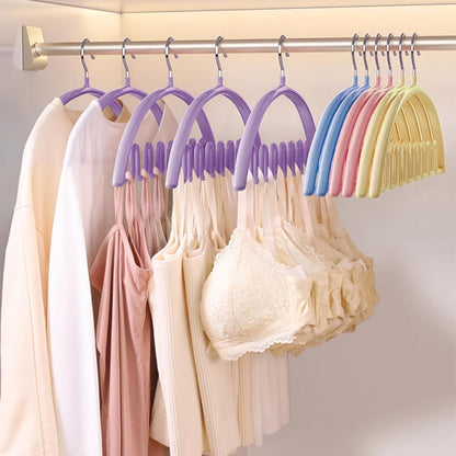 5 Pack Wave Hangers with Hooks for Bras Lingerie Cami Tops, Space-Saving Storage Multi-Functional Closet V1258-DP02-F-909