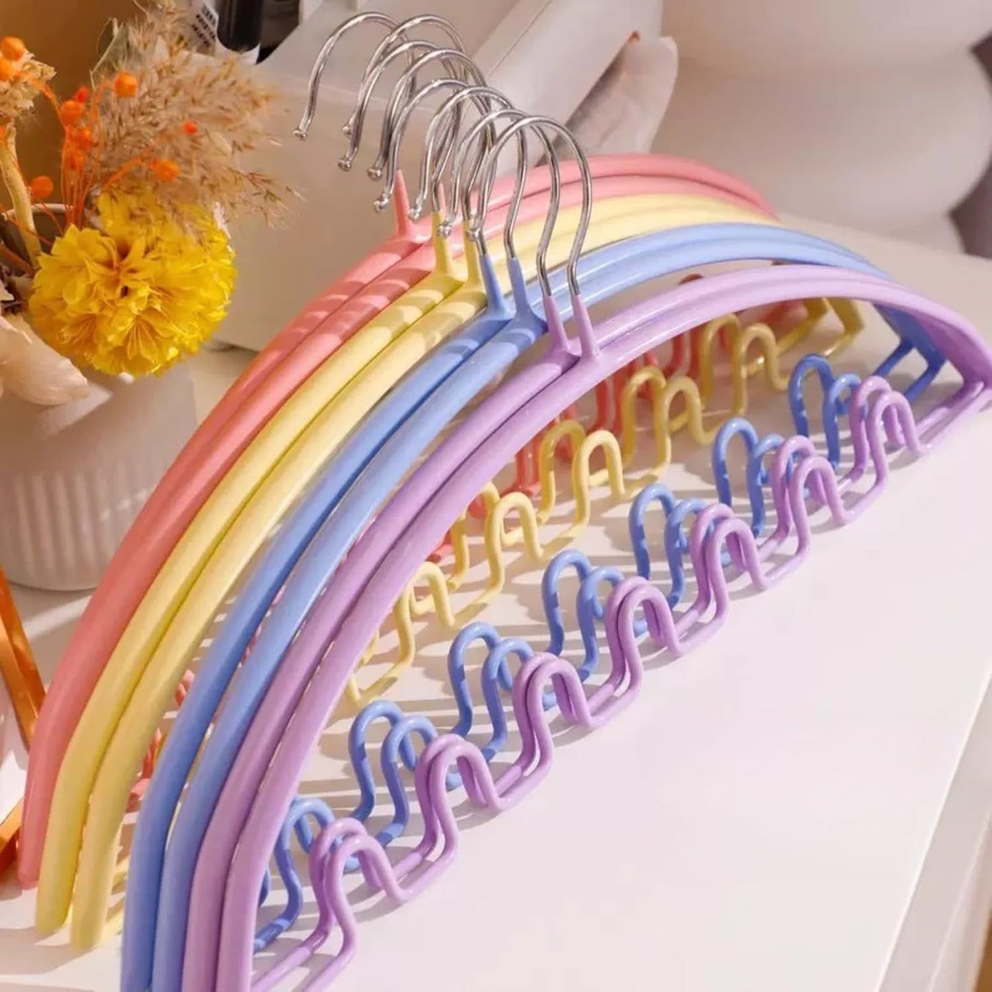 5 Pack Wave Hangers with Hooks for Bras Lingerie Cami Tops, Space-Saving Storage Multi-Functional Closet V1258-DP02-F-909