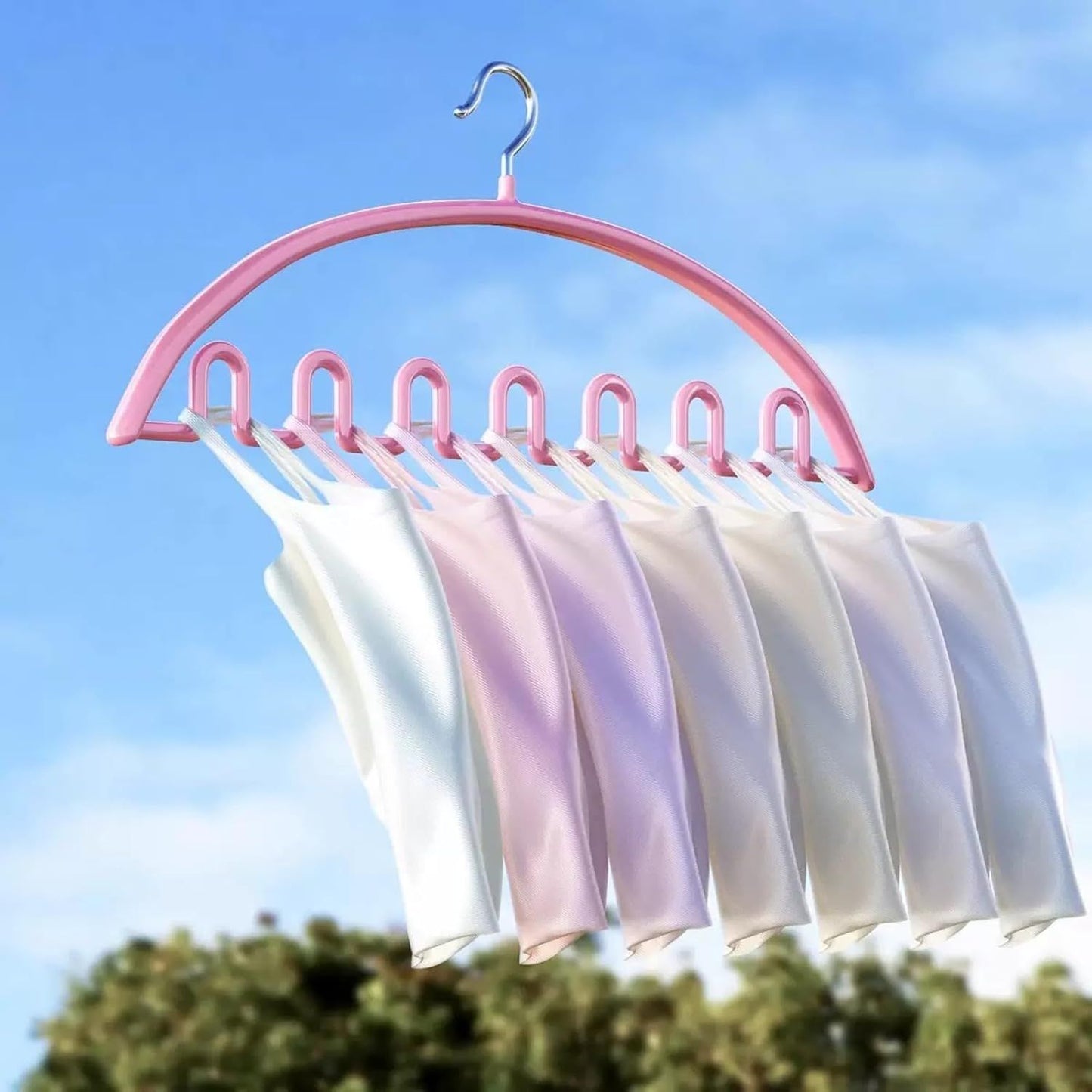 5 Pack Wave Hangers with Hooks for Bras Lingerie Cami Tops, Space-Saving Storage Multi-Functional Closet V1258-DP02-F-909