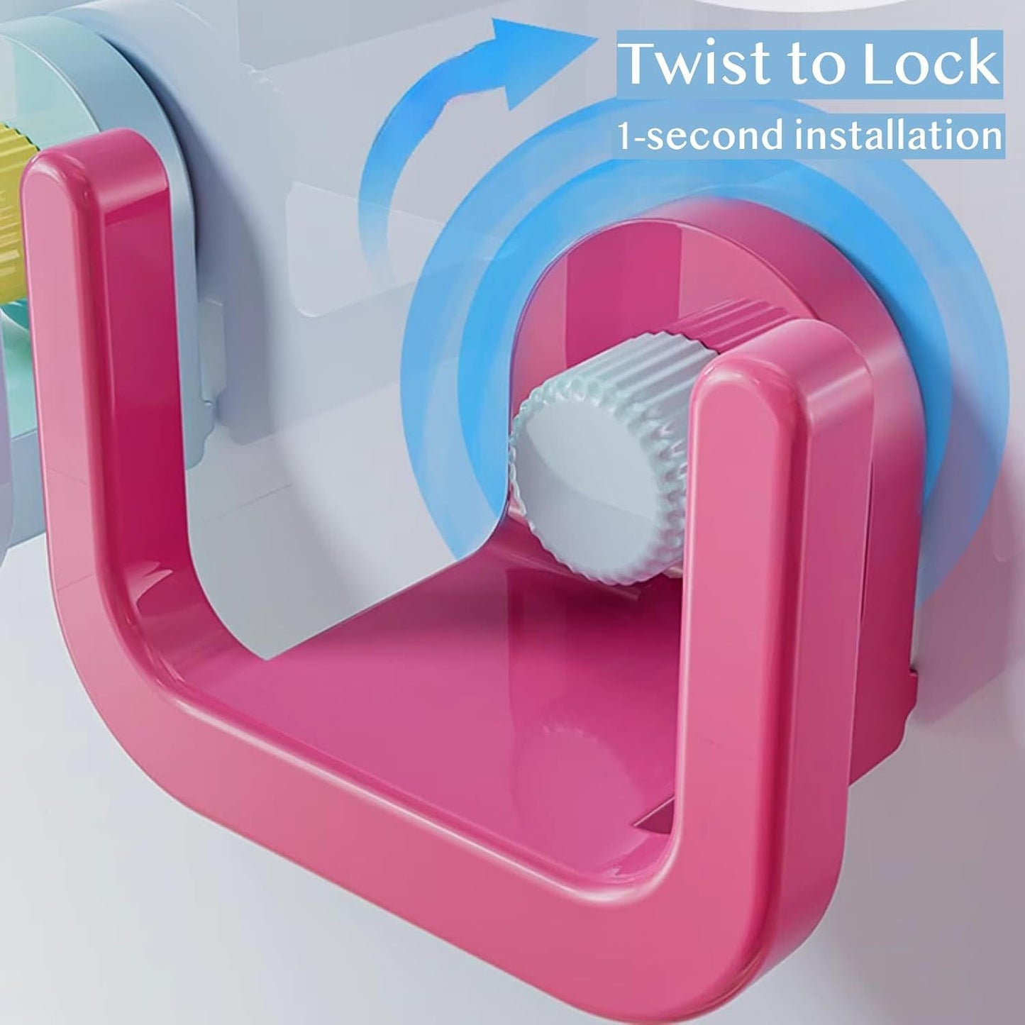 3 Pack Reusable Vacuum Suction Storage Organizer for Kitchen, Slippers in Bathroom, No Drilling Wall-Mounted V1258-DP02-F-910
