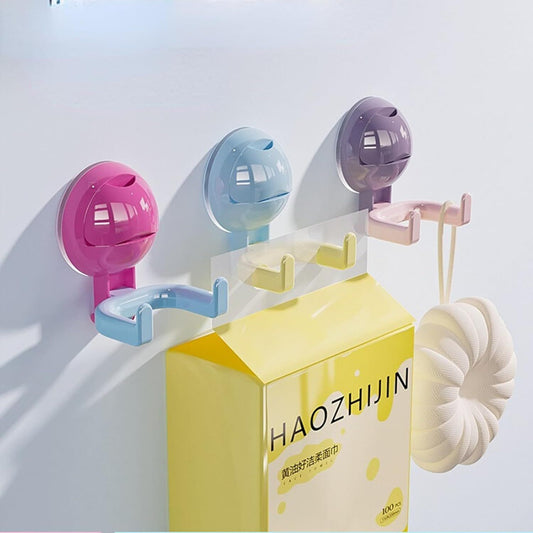 No-Trace No-Drill Vacuum Suction Cup Hook for Kitchen Bathroom, 3/6 Pack Colorful Dual-Head Door Back Towel V1258-DP02-F-912