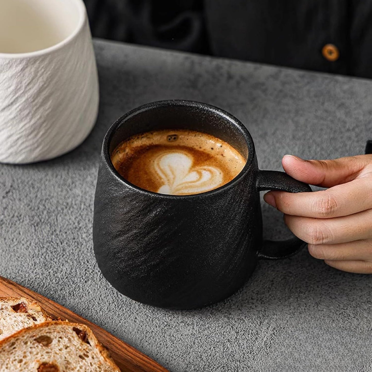 17 Oz Minimalist Ceramic Coffee Mug Tea Mug with Rock Texture Surface, Large Capacity Drinking Cup for Office V1258-DP02-F-914