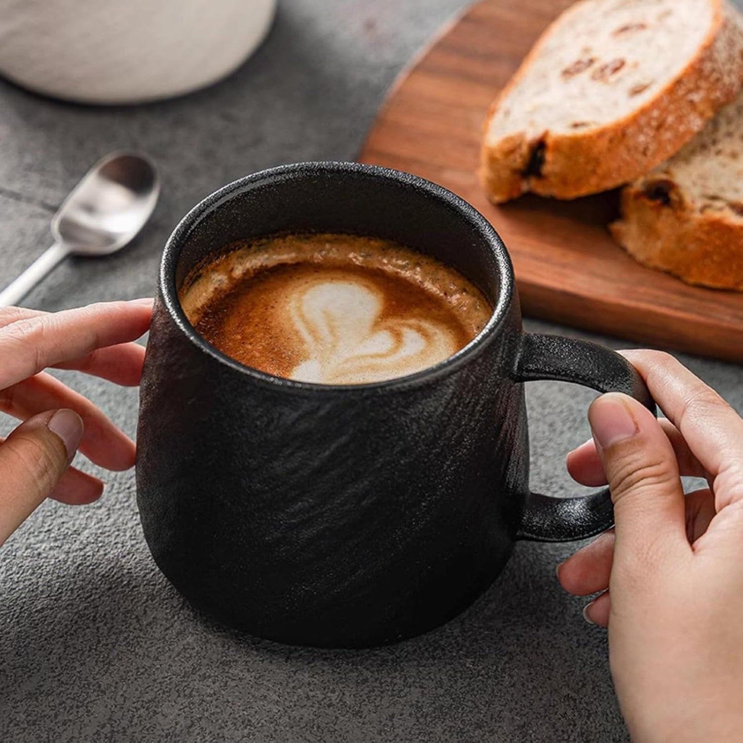 17 Oz Minimalist Ceramic Coffee Mug Tea Mug with Rock Texture Surface, Large Capacity Drinking Cup for Office V1258-DP02-F-914