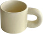 10 Oz Checkerboard/Polka Dot Coffee Mug Tea Mug, Classic Ceramic Cups for Home Office (Cream,10 Oz) V1258-DP02-F-918