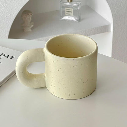 10 Oz Checkerboard/Polka Dot Coffee Mug Tea Mug, Classic Ceramic Cups for Home Office (Cream,10 Oz) V1258-DP02-F-918