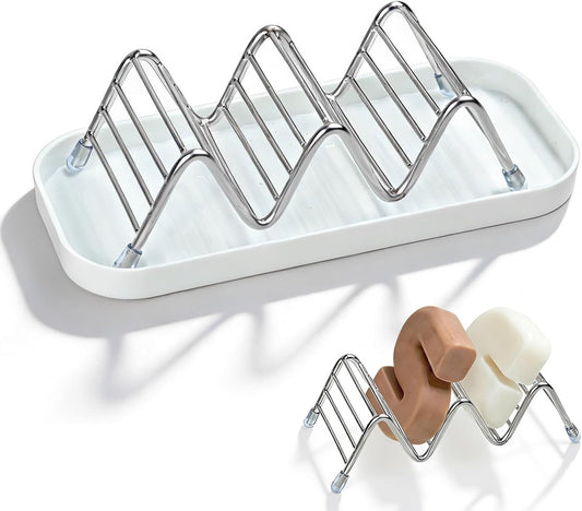 Shower Soap Shampoo Bar Holder, Stainless Steel Self Draining Bathroom Soap Dish Holder with Water Tray, V1258-DP02-F-919