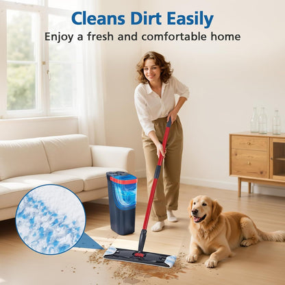 6 Pack H2prO Mop Pads Compatible with O Ceda H2PrO Flat Mop System, 100% Microfiber Mop Head Replacements, V1258-DP02-F-921