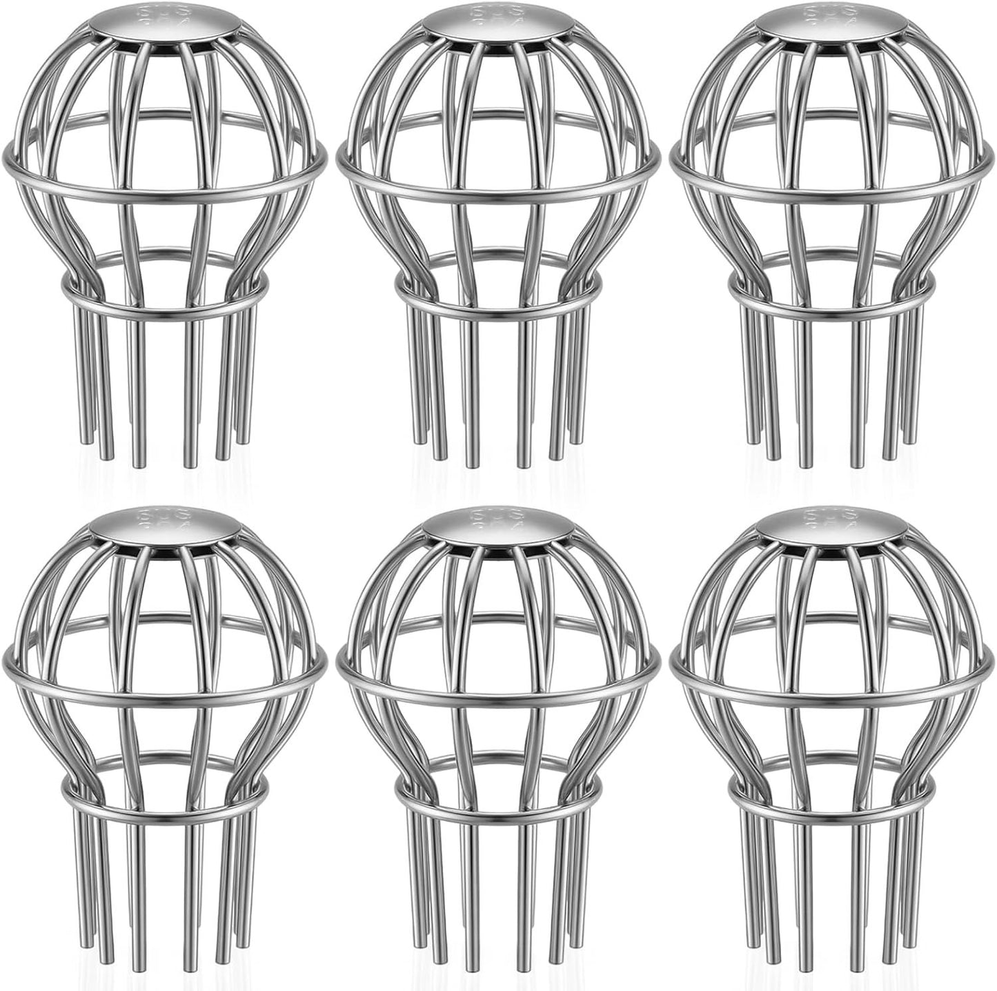 6 Pack Gutter Guard 2 Inch, 304 Stainless Steel Filter Strainer Fits 1.7" to 2.4" Downspout Filter Protector V1258-DP02-F-923