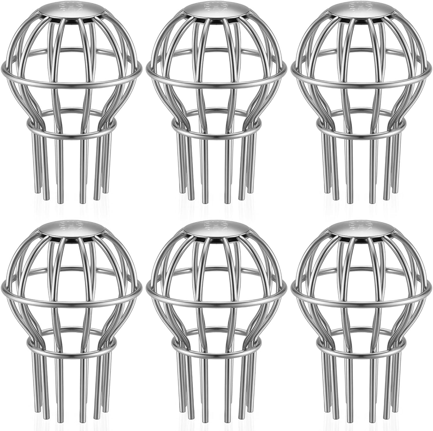 6 Pack Gutter Guard 2 Inch, 304 Stainless Steel Filter Strainer Fits 1.7" to 2.4" Downspout Filter Protector V1258-DP02-F-923