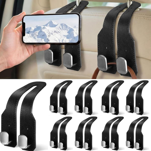 8 Pcs Car Headrest Hooks Purse Holder for Car Seat Headrest Universal Leather Bag Holder with Double Metal V1258-DP02-F-930