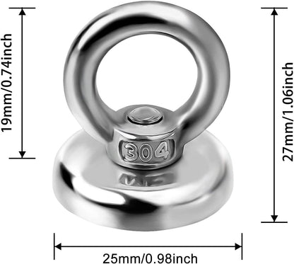 Magnetic Hooks Heavy Duty 10 Pack, 60 lbs Pulling Force Rare Earth Magnets with Countersunk Hole Eyebolt, V1258-DP02-F-938