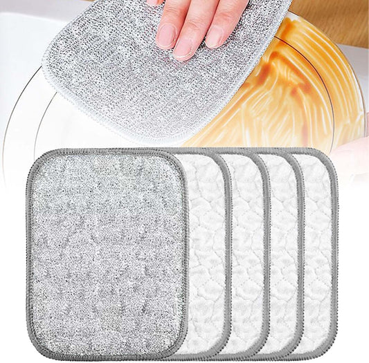 Multipurpose Wire Dishwashing Rags for Wet and Dry, Reusable Wire Miracle Cleaning Cloths, Round Wire Washing V1258-DP02-F-94