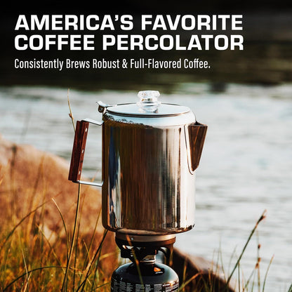 Bozeman Percolator Coffee Pot - NO Aluminum or Plastic [9 cup] V1258-DP02-F-945
