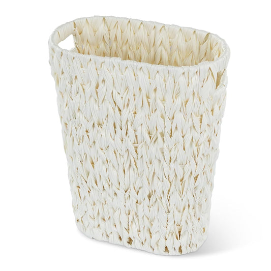 Wicker Trash Can,Bathroom Trash Can,Waterproof Wicker Waste Basket for Bathroom,Narrow Small Waste Basket for V1258-DP02-F-948