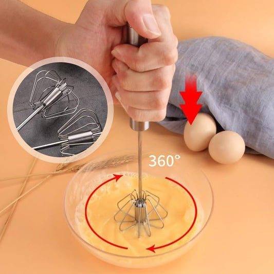 Stainless Steel Whisk, Egg Whisk Hand Push Rotary Whisk Blender, Hand Push Mixer Stirrer Tool for Cooking V1258-DP02-F-95