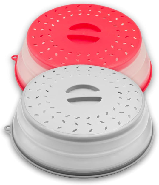 Microwave Splatter Cover 10.5" - Foldable Silicone Microwave Cover for Food Splatter Covers the Dish and V1258-DP02-F-952